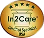 In2Care Certified Specialist logo signifying expertise in mosquito control solutions for pest management services in Henderson County, Texas.