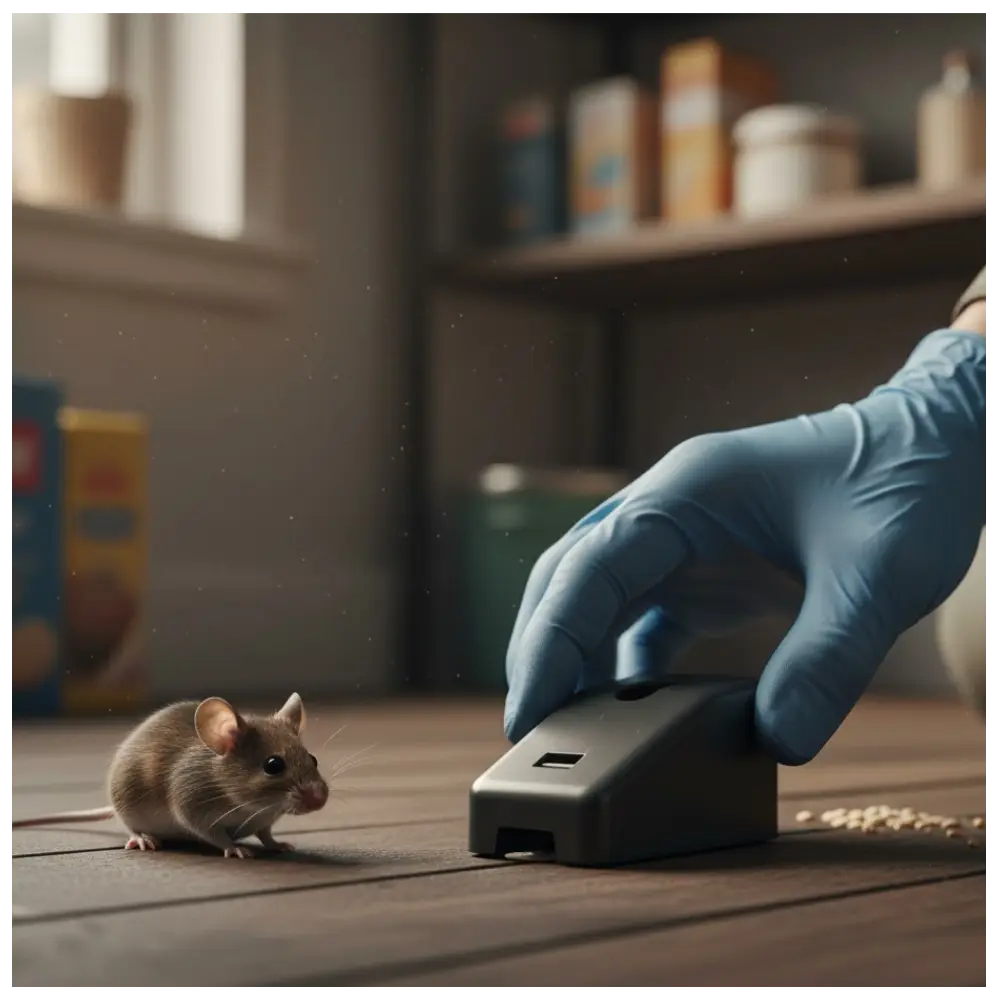 Rodent control professional trapping mouse