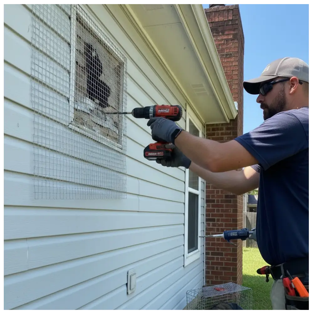 Wildlife exclusion repair on house