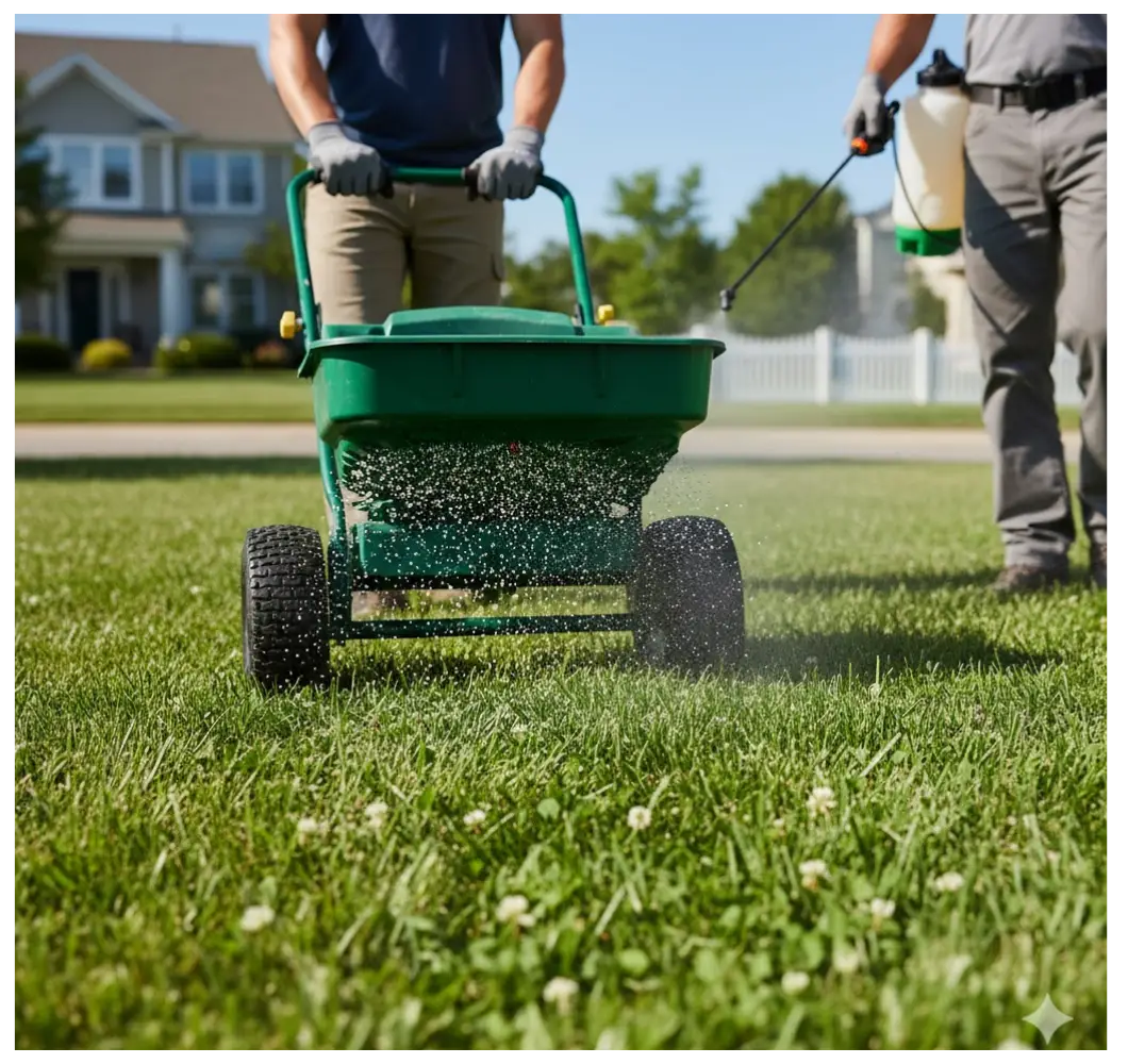 Lawn fertilization spreading granules