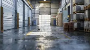 Warehouse interior storage pallets