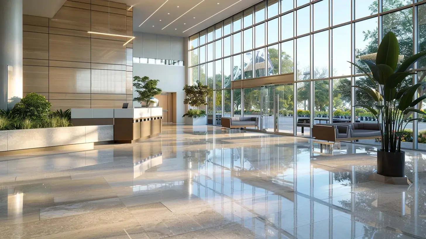 Professional office building protected by commercial pest control services