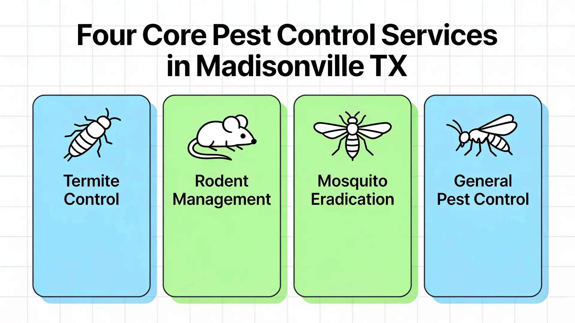 Four core pest control services offered in Madisonville TX