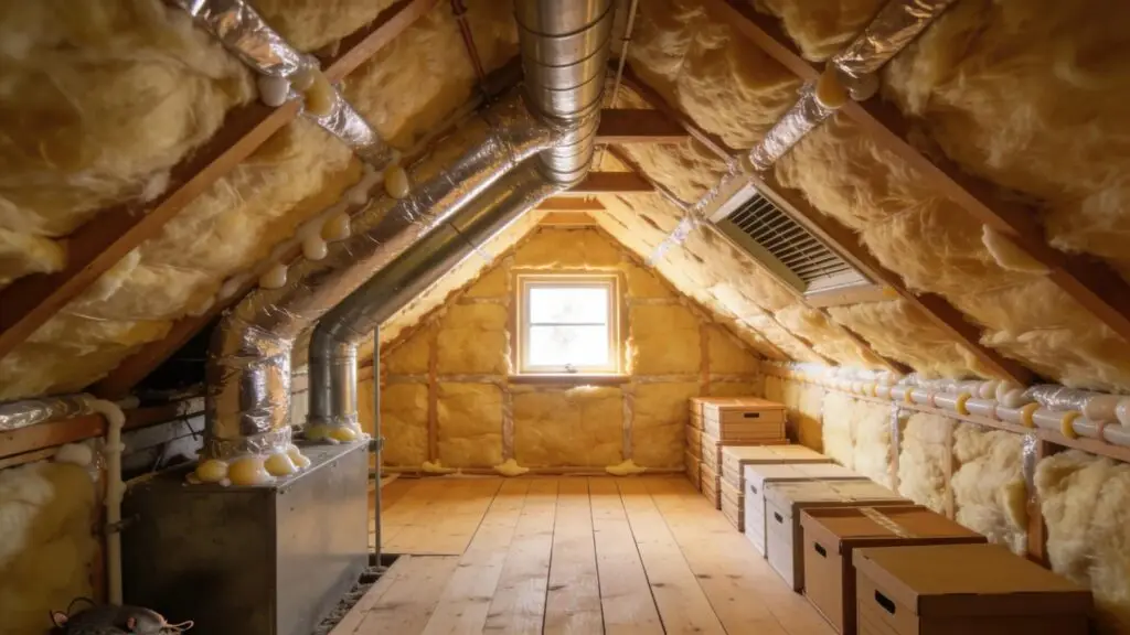 Insulated attic with ventilation