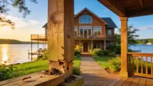 Lake Conroe waterfront home highlighting the risk of subterranean termites