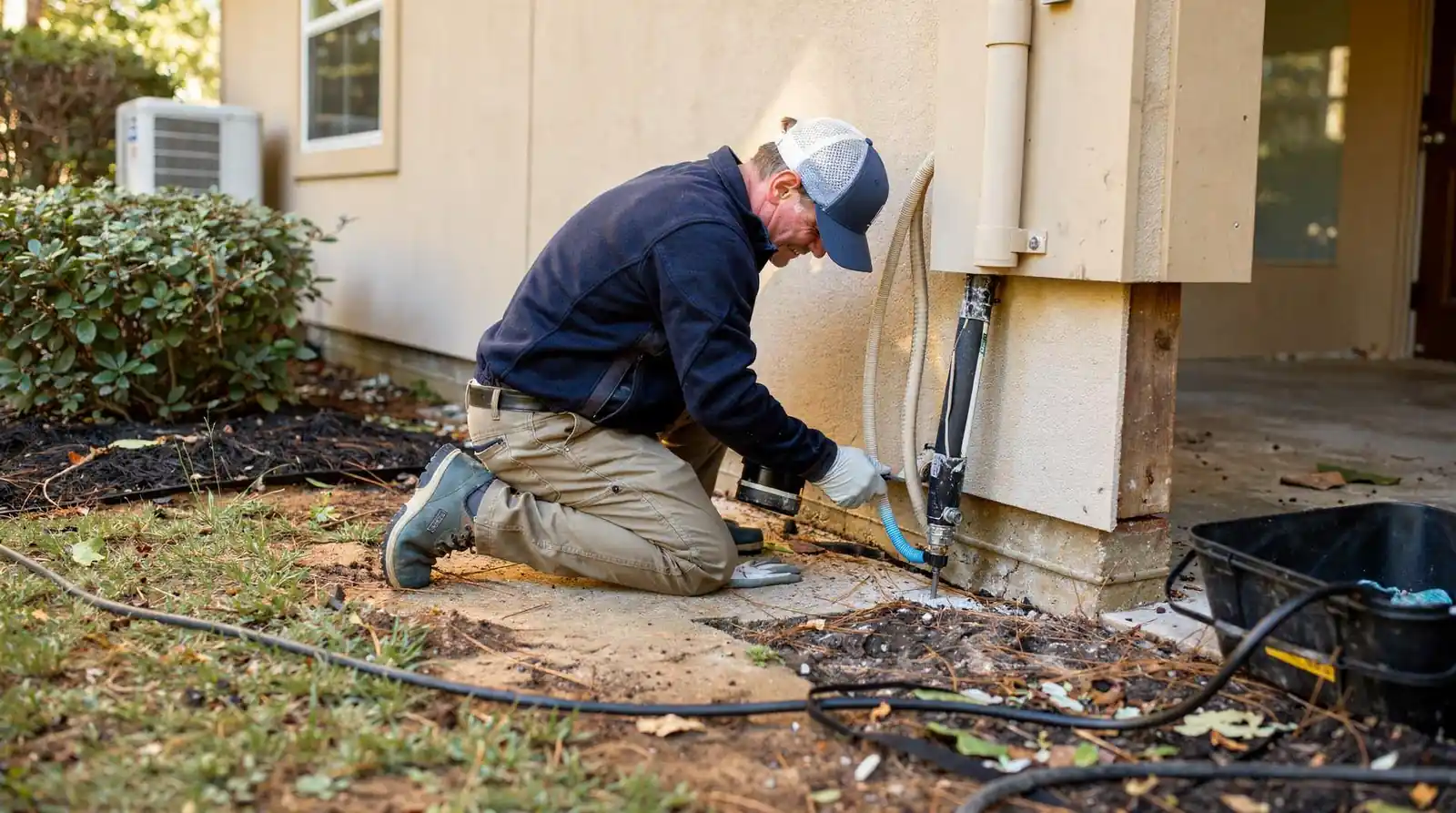 New homes in Montgomery County need termite protection before the concrete ever cures. Pre construction