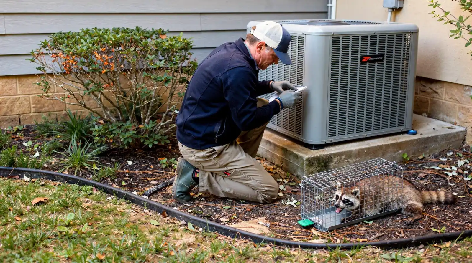 Trained wildlife specialists visit your Conroe property, assess raccoon activity, and remove the animals humanely